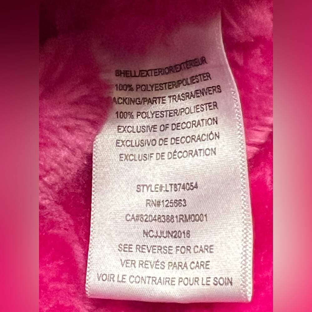 Limited Too Pink Fleece-Lined Kids Jacket With Shimmer Accents - Picture 7 of 7